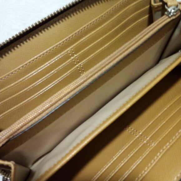 Coach Long Zip Around Coated Canvas w/Leather Trim,, EUC - Picture 10 of 13